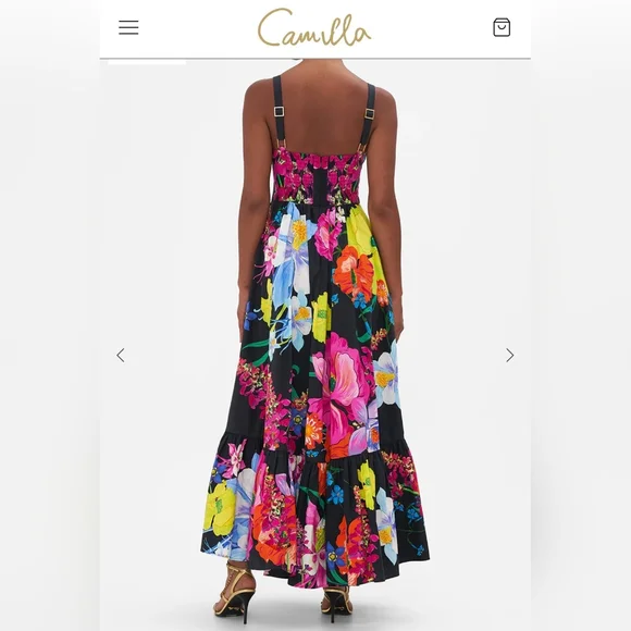 NWOT Stunning Camilla "Away With the Fairies" Floral Maxi Dress M Embellished - Picture 4 of 17